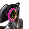 GOLD FUCHSIA RHINESTONE HOOP