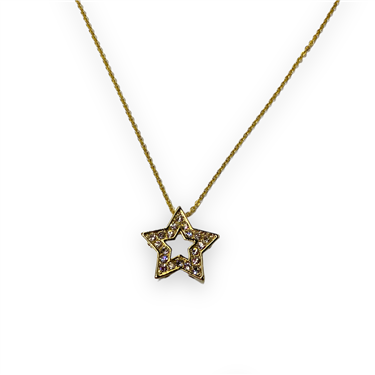 GOLD STAR CUBIC ZIRCONIA NECKLACE