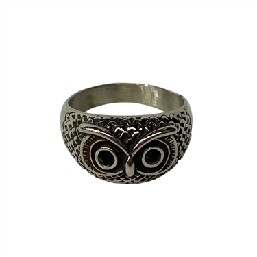 SILVER OWL RING
