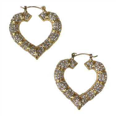 GOLD HEART BAMBOO HOOPS