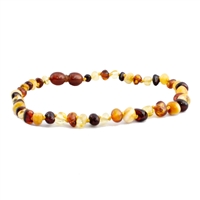 The Amber Monkey Polished Baroque Baltic Amber 12-13 inch Necklace - Multi POP
