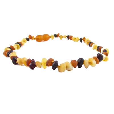 The Amber Monkey Baroque Baltic Amber 10-11 inch Necklace - Raw Multi POP