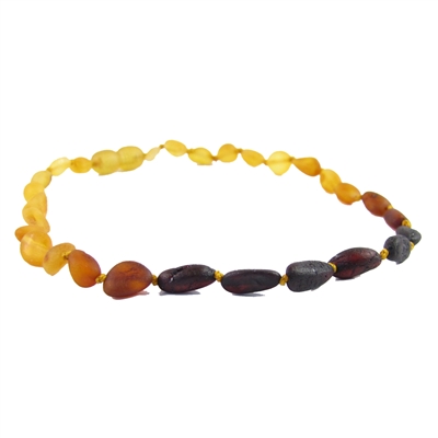 The Amber Monkey Baltic Amber 10-11 inch Necklace - Raw Rainbow Bean POP