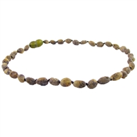 The Amber Monkey Baltic Amber 10-11 inch Necklace - Raw Olive Bean POP