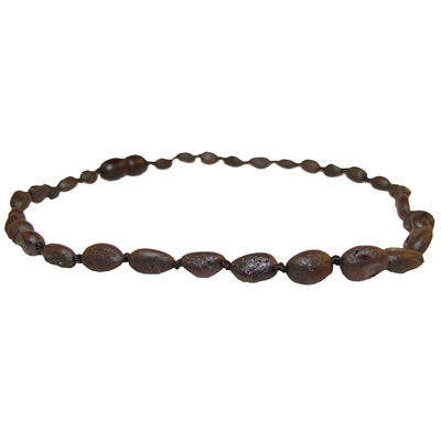 The Amber Monkey Baltic Amber 10-11 inch Necklace - Raw Chestnut Bean POP