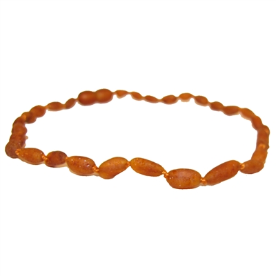 The Amber Monkey Baltic Amber 12-13 inch Necklace - Raw Cognac Bean POP
