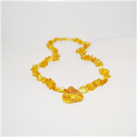 The Amber Monkey Baltic Amber 17-18 inch Necklace - Milk & Lemon Pendant