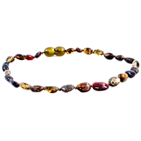 The Amber Monkey Polished Baltic Amber 10-11 inch Necklace - Olive Bean POP