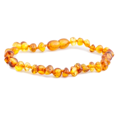 The Amber Monkey Polished Baroque Baltic Amber Bracelet-Honey