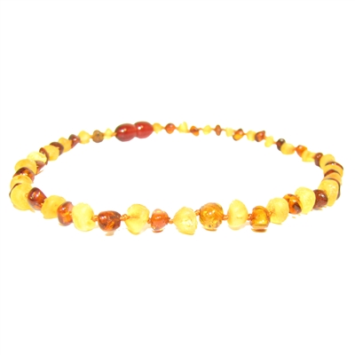 The Amber Monkey Baroque Baltic Amber 10-11 inch Necklace - Raw Lemon/Polished Cognac