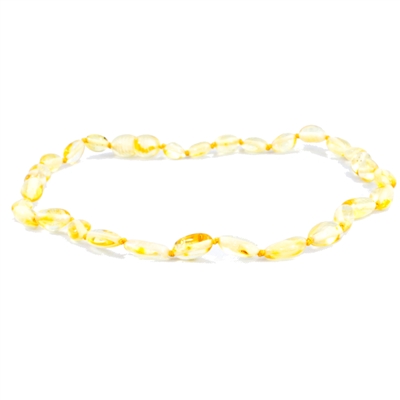 The Amber Monkey Polished Baltic Amber 12-13 inch Necklace - Lemon Bean