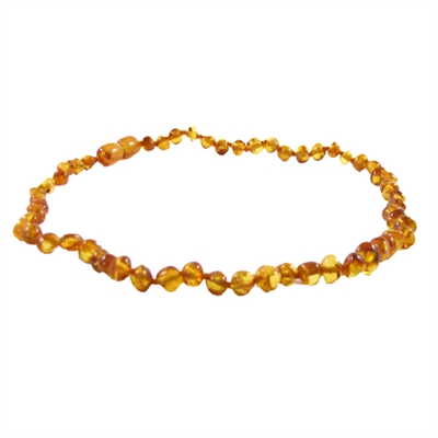 The Amber Monkey Polished Baroque Baltic Amber 12-13 inch Necklace - Honey