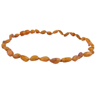 The Amber Monkey Baltic Amber 12-13 inch Necklace - Raw Cognac Bean