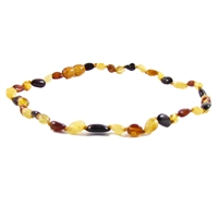 The Amber Monkey Polished Baltic Amber 12-13 inch Necklace - Multi Bean
