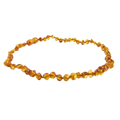 The Amber Monkey Polished Baroque Baltic Amber 10-11 inch Necklace - Honey POP