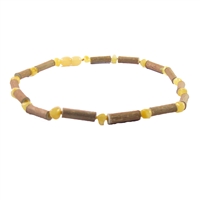 The Amber Monkey Hazelwood & Baltic Amber 17"-18" Necklace - Milk/Hazelwood