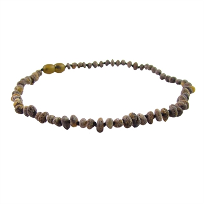 The Amber Monkey Baroque Baltic Amber 14-15 inch Necklace - Raw Olive