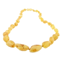 The Amber Monkey Baltic Amber 21-22 inch Necklace - Raw Lemon Bean Discontinued