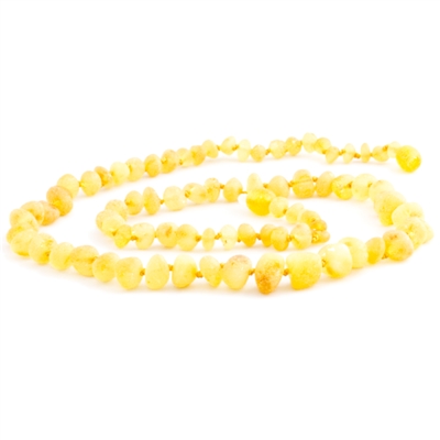 The Amber Monkey Baroque Baltic Amber 21-22 inch Necklace - Raw Lemon