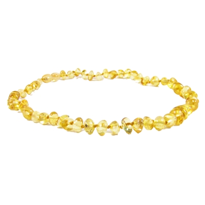 The Amber Monkey Polished Baroque Baltic Amber 10-11 inch Necklace - Lemon