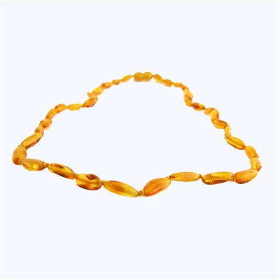The Amber Monkey Polished Baltic Amber 21-22 inch Necklace - Honey Bean Discontinued