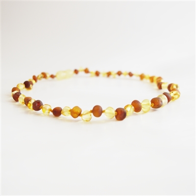 The Amber Monkey Baroque Baltic Amber 12-13 inch Necklace - Polished Lemon/Raw Cognac POP