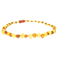 The Amber Monkey Baroque Baltic Amber 12-13 inch Necklace - Raw Lemon/Polished Cognac POP
