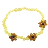 The Amber Monkey Baroque Baltic Amber 12-13 inch Necklace - Raw Lemon/Cognac Flowers POP
