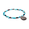The Amber Monkey Baltic Amber, Gemstone & Aroma Diffusing 17-18 inch Necklace - Raw Chestnut/Turquoise Pendant