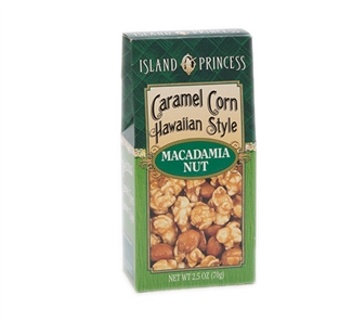 Hawaiian Style Macadamia Nut Caramel Corn 2.5 oz. Box