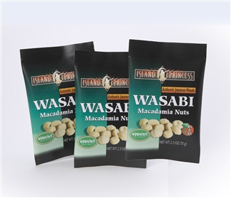 Wasabi Macadamia Nuts 2.5oz Snack Bags (3 Bags)