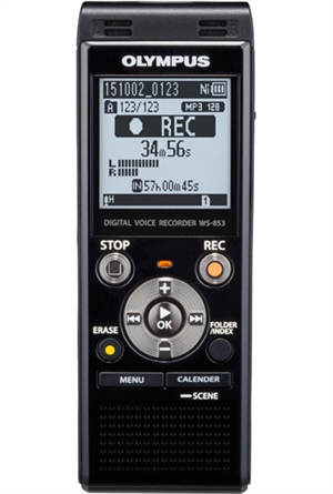 Olympus WS-853 Digital Voice Recorder Black (8GB) inc. Rechargeable Ni-MH Batteries and Case