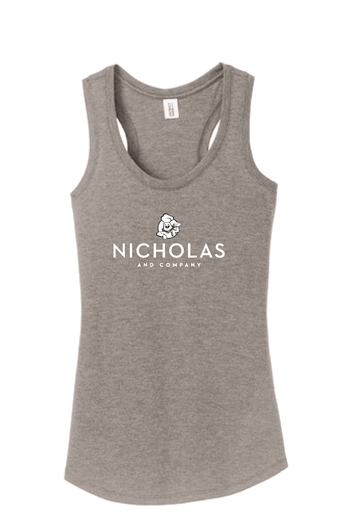 Womens Nicholas Logo Tri-Blend Racerback Tank