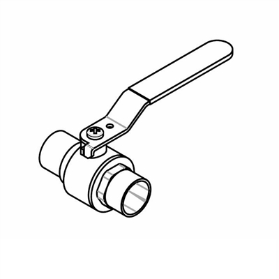 Sweat Ball Valve, 3/4" x 3/4", sweat fittings