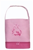 Sassi Designs BAL-05Pink Ballet Tote(Pink) With Bottom Shoe Compartment-Embroidered Shoes & Ribbons