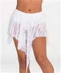 Body Wrappers Tweens Lace Convertible Hi-Lo Drapey Skirt