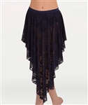 Body Wrappers Women's Lace Convertible Long Back or Side Drapey Skirt in Sizes XS/S, M/L, XL/2X - You Go Girl Dancewear