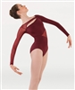 Body Wrappers Tween Shiny Mesh Long Sleeve Leotard