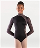 Body Wrappers Virginia Blooms Mock Neck Long Sleeve Leotard