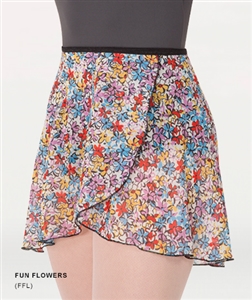 Body Wrappers Adult Chiffon Skirt - Fun Flowers