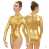 Eurotard Plus Size Metallic Mock Neck Long Sleeve Leotard - You Go Girl Dancewear!