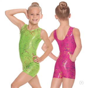 Eurotard Child Metallic Splatter Gymnastics Biketard - You Go Girl Dancewear!