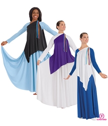 Eurotard Adult Asymmetrical Streamer Tunic, PLUS - You Go Girl Dancewear