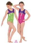 Eurotard Child Metallic Splatter Gymnastics Two-Tone Tank Leo - You Go Girl Dancewear