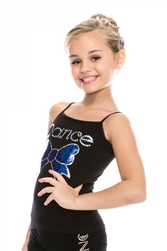Girls Sequin Cami Dance Top with Sequin Bow - You Go Girl Dancewear