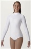 Plus Size Spandex Long Sleeve Adult Turtleneck Leotard in White- You Go Girl Dancewear