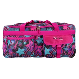 Ovation gear Large Pink & Blue Star Performance Dance Bag with Rack