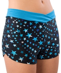 Pizzazz Child Metallic Star Boy Cut Shorts with V-front - 3300SS - You Go Girl Dancewear