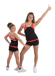 Pizzazz Youth Tri-Color Top with X-back - 7700 - You Go Girl Dancewear