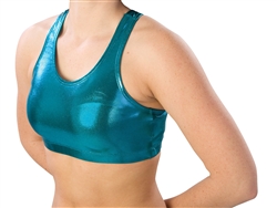 Pizzazz Adult Metallic Sports Bra with Racer Back Design - Style 1213M - You Go Girl Dancewear